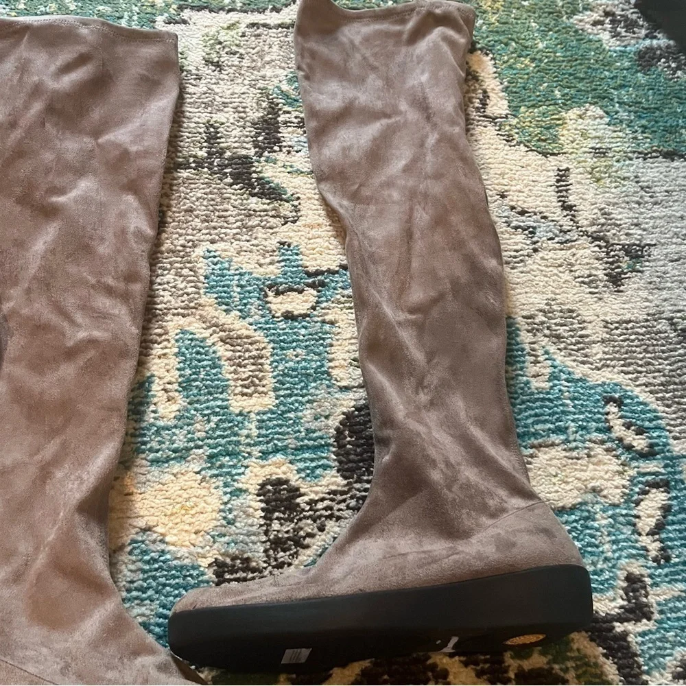 FitFlop Over the Knee Suede Boots Brown Taupe US 10 Comfort Sole